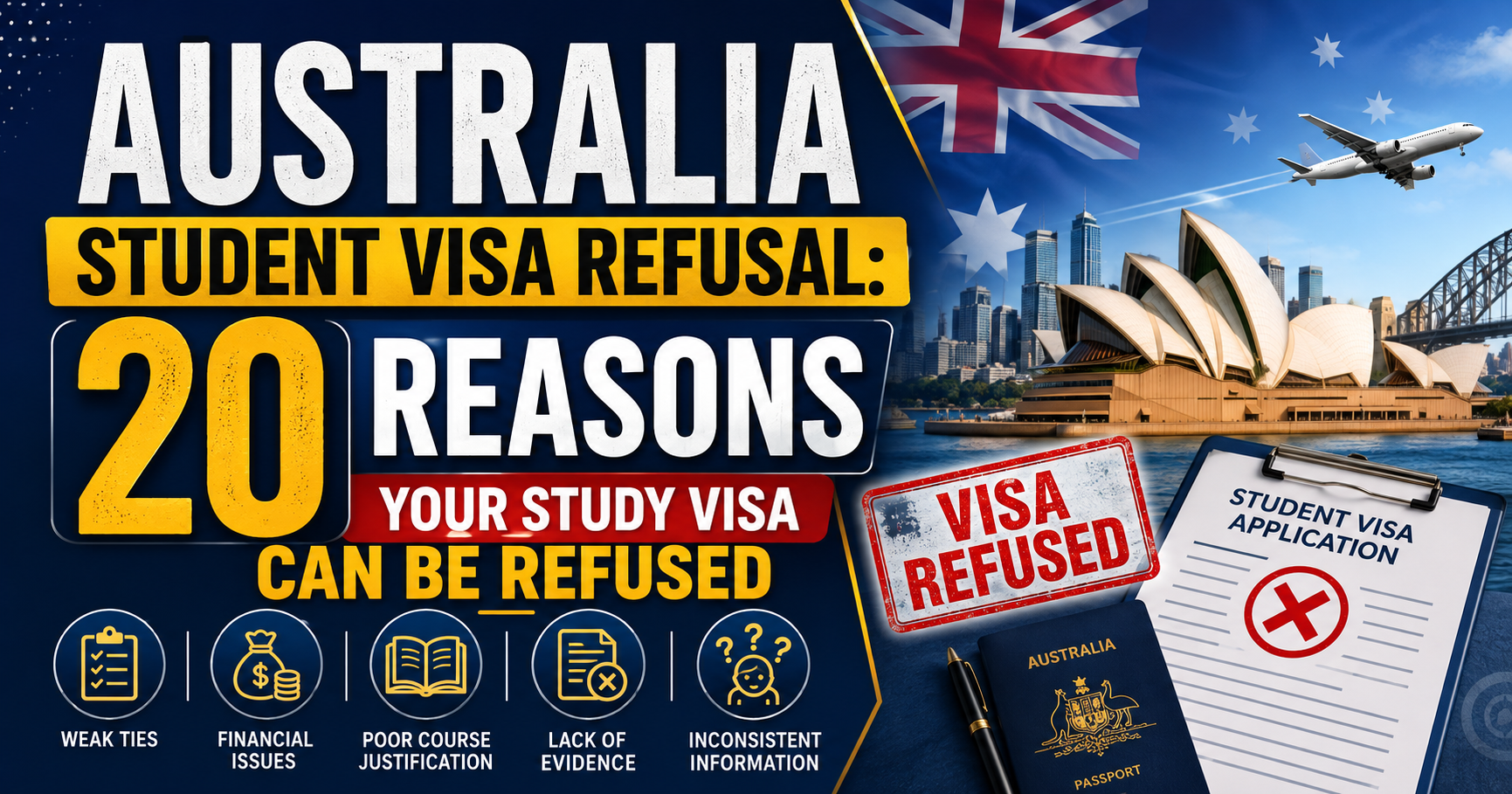 Australia Student Visa Refusal: 20 Reasons Your Study Visa Can Be Refused