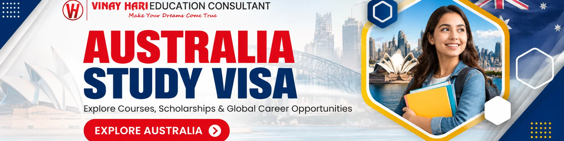 Australia Study Visa - explore courses, scholarships and career opportunities with Vinay Hari Education Consultant